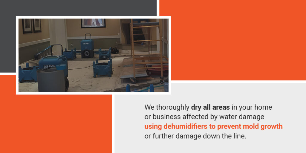 We thoroughly dry all areas
