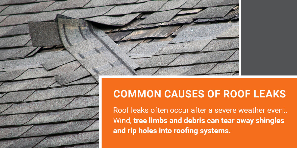 Roof leaks often occur after