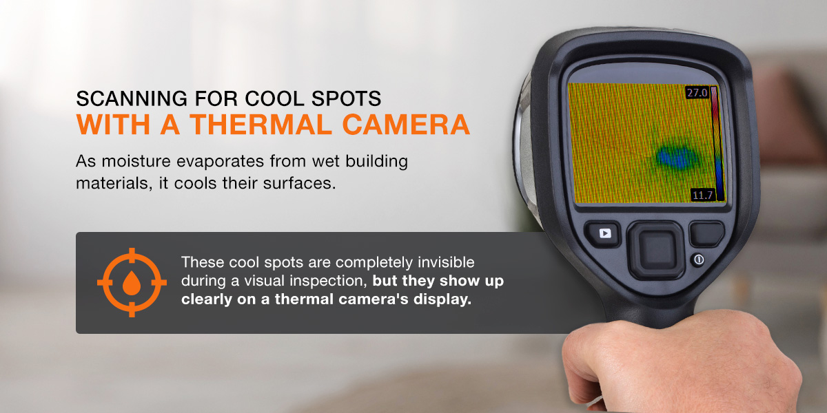 scanning for cool spots with a thermal camera